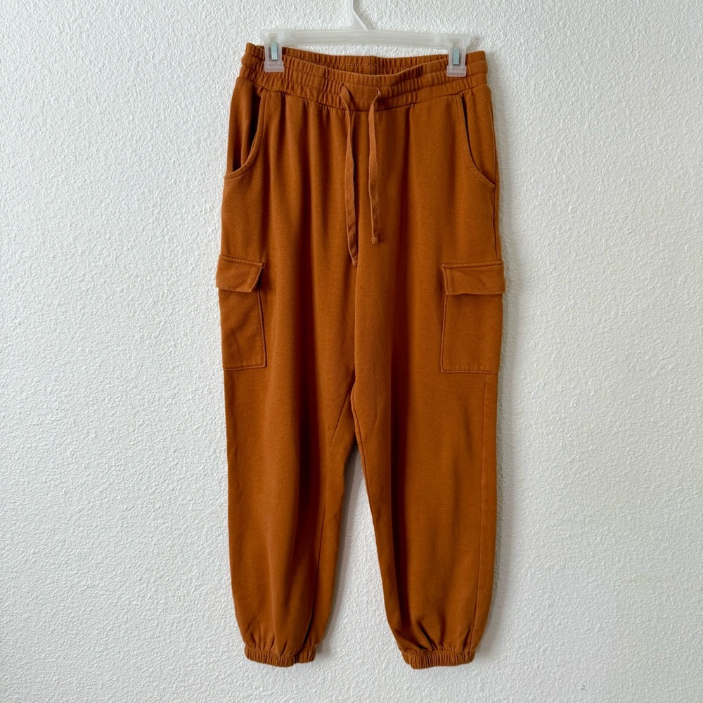 Stitch & Pine Trendy Rust Cargo Joggers Womens size M